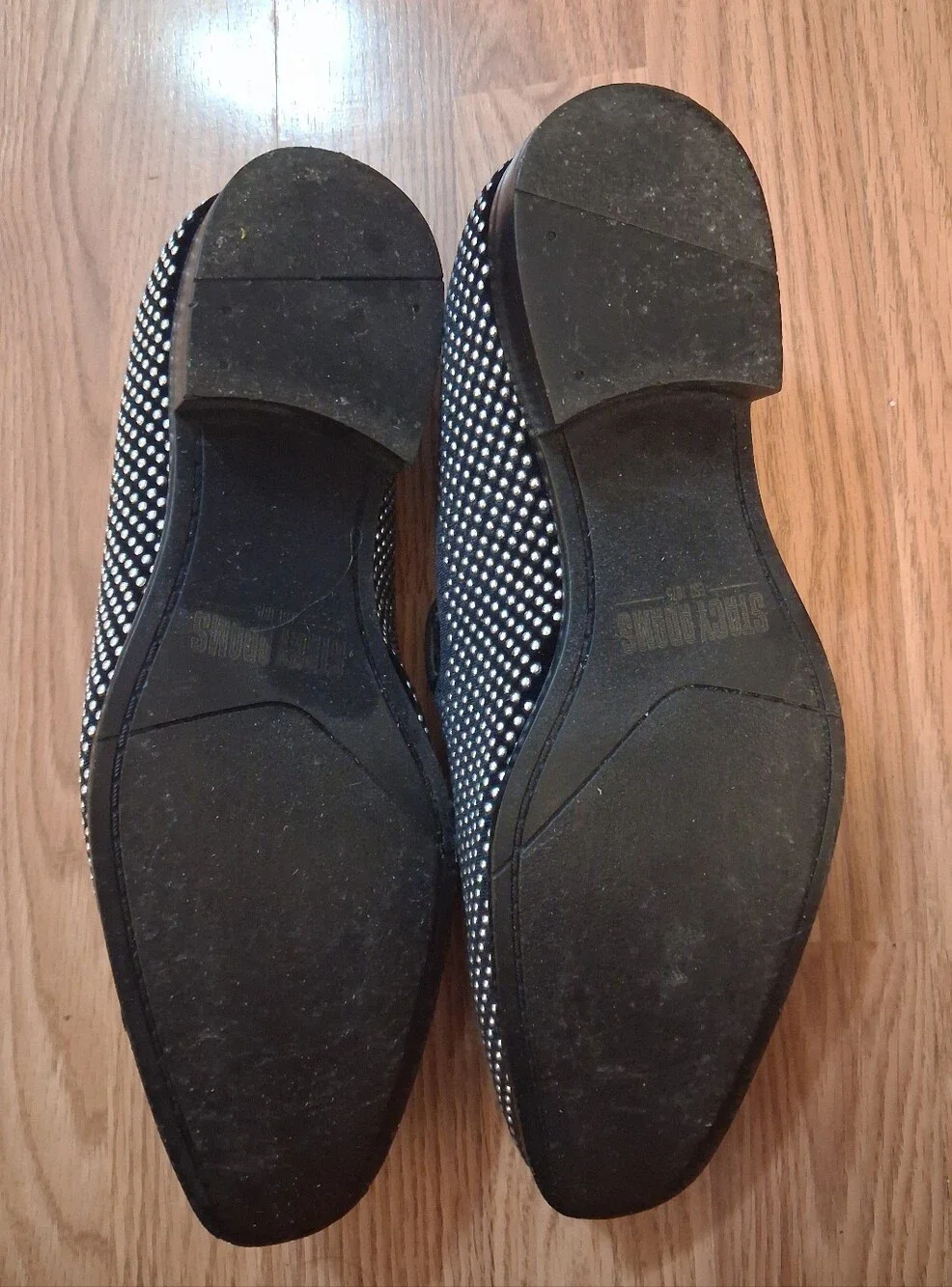 STACY ADAMS Black Loafers with Silver Studs.  Mens. Size 10.5 M.